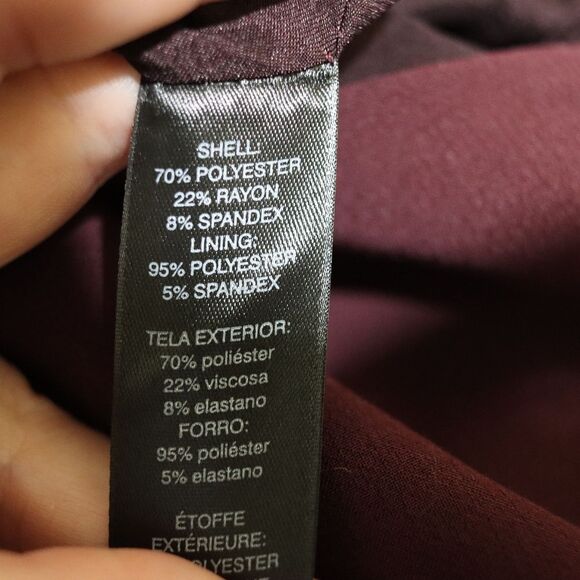 White House Black Market Burgundy Sleeveless Belted Sheath Midi Dress 14 - Picture 12 of 13